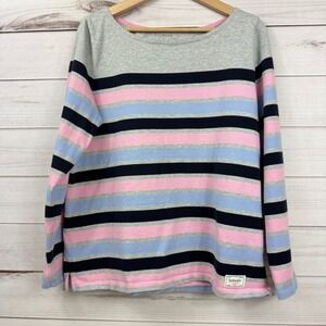 Talbots Women Striped Long Sleeve Casual Cotton Top Size‎ L